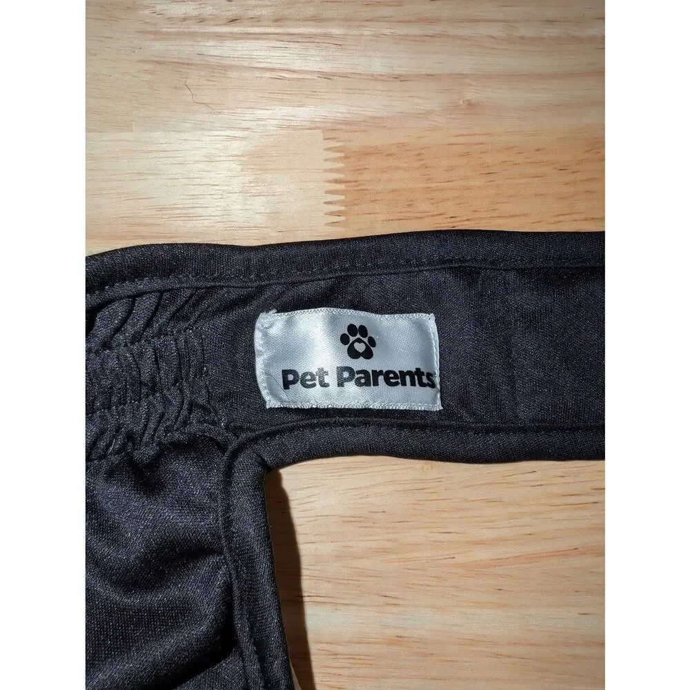 Pet Parents Black Polyester Dog Diaper w/ Waterproof Liner Size M Puppy Training